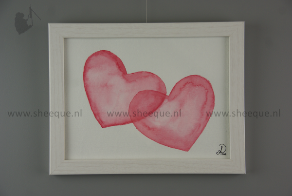 aquarel schilderij all of me en hartjeshart